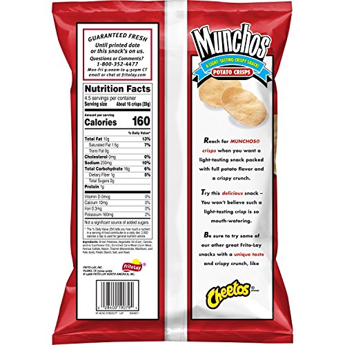Munchos Original Potato Crisps, 4.5 Oz Bag