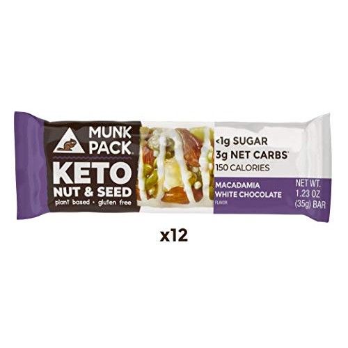 Munk Pack Keto Nut &Amp; Seed Bar, ≪1G Sugar, 3G Net Carbs, Keto Sna