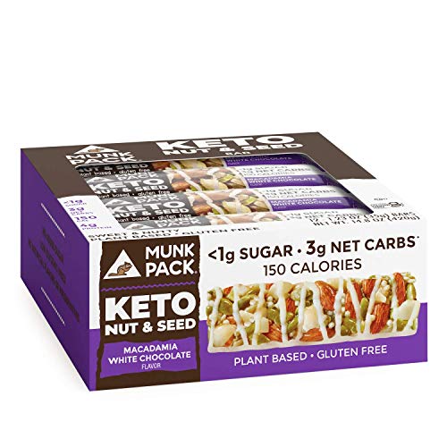 Munk Pack Keto Nut &Amp; Seed Bar, ≪1G Sugar, 3G Net Carbs, Keto Sna