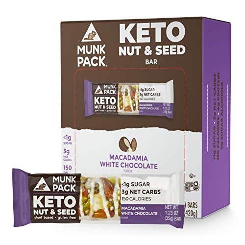 Munk Pack Keto Nut &Amp; Seed Bar, ≪1G Sugar, 3G Net Carbs, Keto Sna