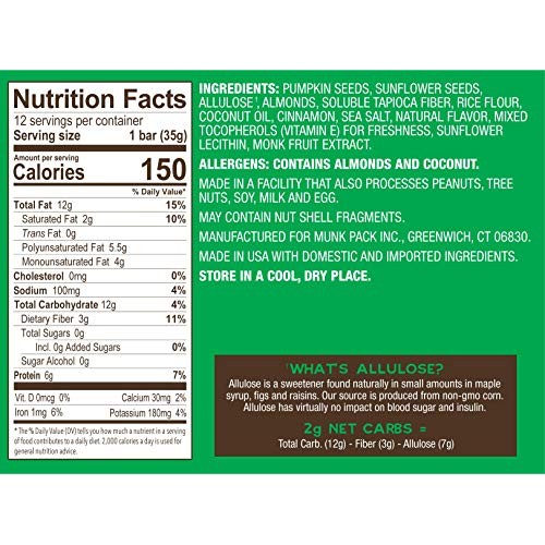 Munk Pack Pumpkin Seed Cinnamon Almond Keto Nut &Amp; Seed Bar With