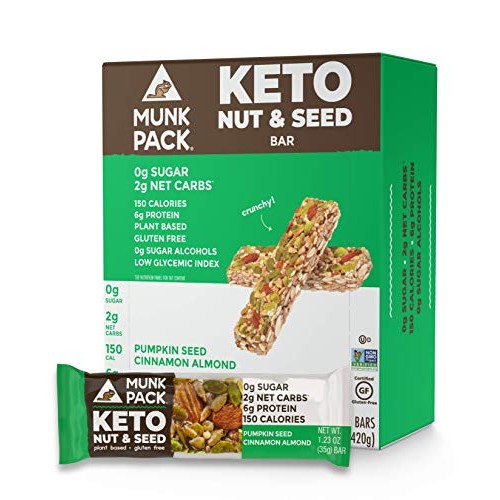 Munk Pack Pumpkin Seed Cinnamon Almond Keto Nut &Amp; Seed Bar With
