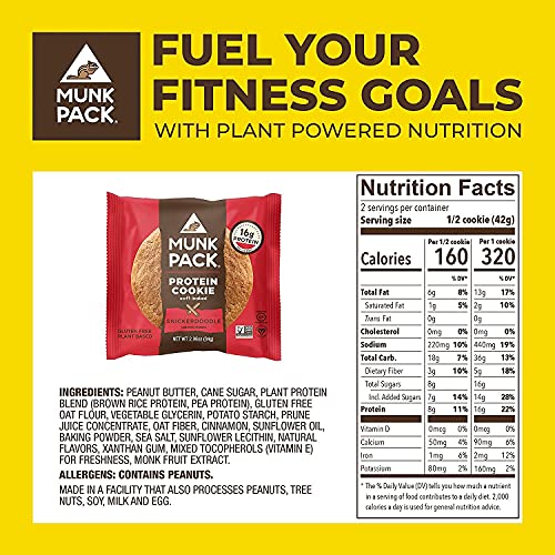 Munk Pack Soft Baked Protein Cookie | Plant Based & Vegan Snacks...
