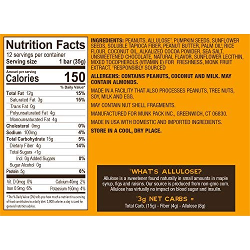 Munk Pack Variety Keto Nut &Amp; Seed Bars With ≪1G Sugar, 2-3G Net