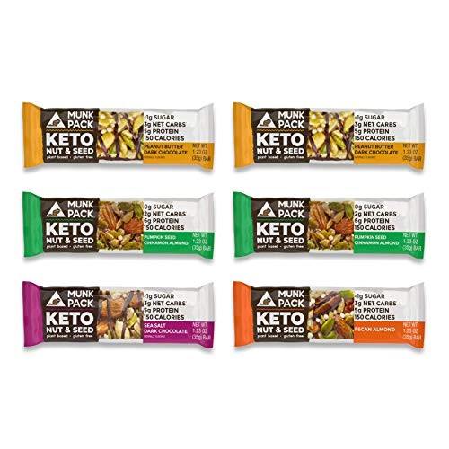 Munk Pack Variety Keto Nut &Amp; Seed Bars With ≪1G Sugar, 2-3G Net