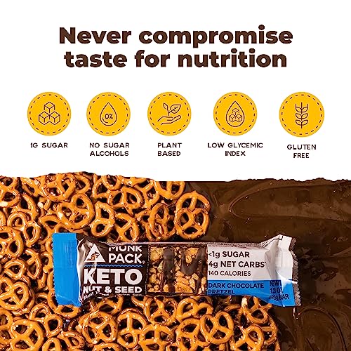 Nut & Seed Bar Dark Chocolate Pretzel | Munk Pack Low Carb Keto ...
