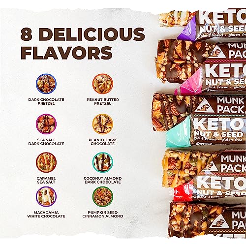 Nut & Seed Bar Dark Chocolate Pretzel | Munk Pack Low Carb Keto ...
