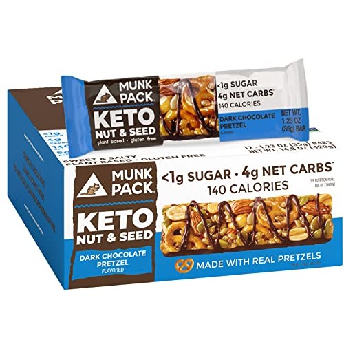 Nut & Seed Bar Dark Chocolate Pretzel | Munk Pack Low Carb Keto ...