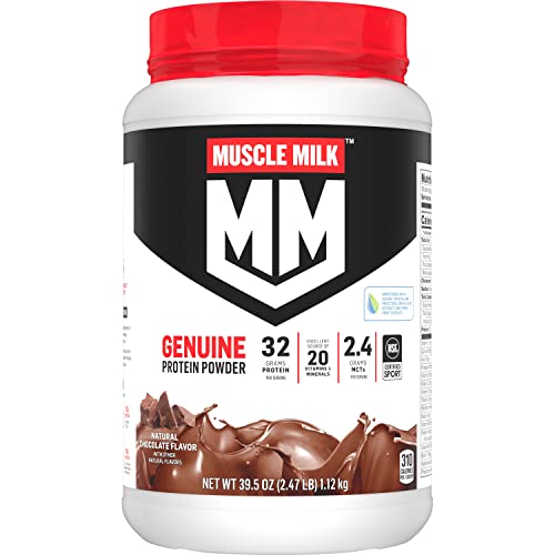 Muscle Milk Genuine Protein Powder, Natural Real Chocolate, 32G