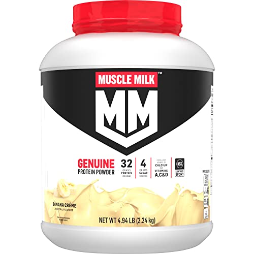 Muscle Milk Genuine Protein Powder, Banana Crème, 32G Protein, 4