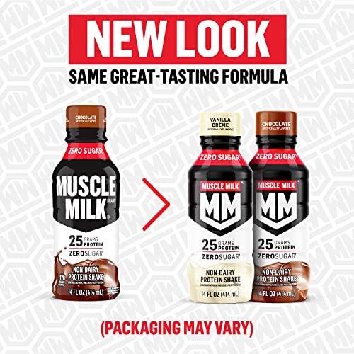 Muscle Milk Genuine Protein Shake, Chocolate, 14 Fl Oz Bottle, 1