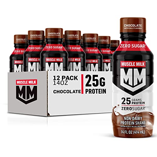 Muscle Milk Genuine Protein Shake, Chocolate, 14 Fl Oz Bottle, 1