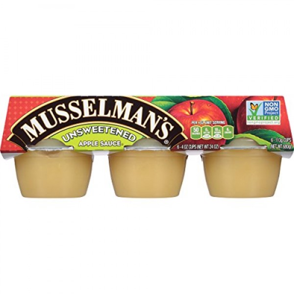 Musselmans Natural, Unsweetened Applesauce, 4-Ounce Packages P...