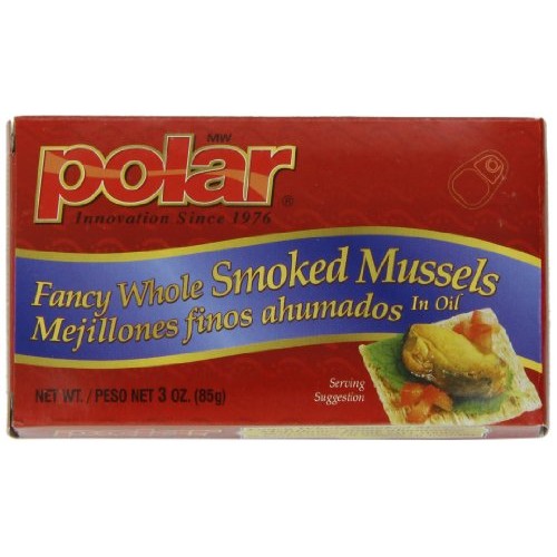Mw Polar Seafood, Smoked Mussels, 3-Ounce Pack Of 24
