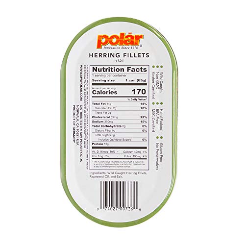 Mw Polar Herring Fillets In Oil, 3.5 Ounce Pack Of 18