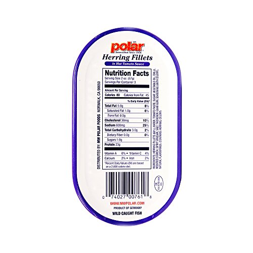 Mw Polar Herring In Hot Tomato Sauce, 6 Ounce Pack Of 14