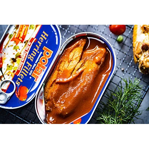 Mw Polar Herring In Hot Tomato Sauce, 6 Ounce Pack Of 14