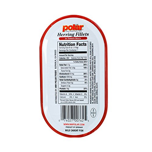 Mw Polar Herring In Tomato Sauce, 6 Ounce Pack Of 14