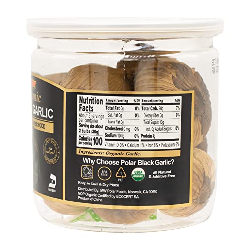 MW Polar USDA Organic Black Garlic 5 oz Pack of 6, Whole Bulbs...