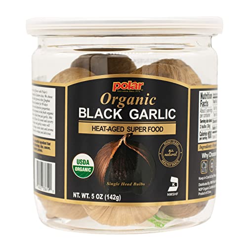 MW Polar USDA Organic Black Garlic 5 oz Pack of 6, Whole Bulbs...