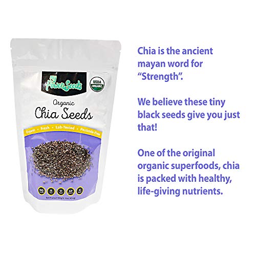 Certified Organic Chia Seeds By My Power Seeds 1 Pound Bag | N
