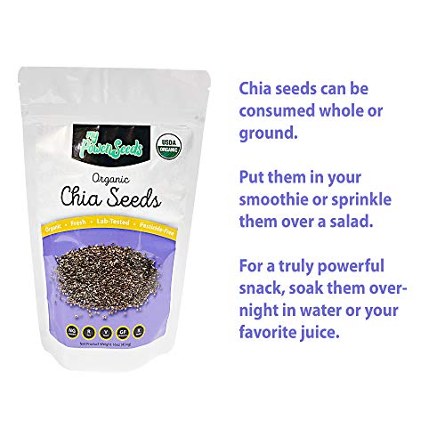 Certified Organic Chia Seeds By My Power Seeds 1 Pound Bag | N