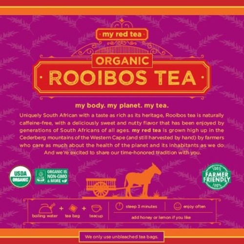 Rooibos Tea, Usda Certified Organic Tea, My Red Tea. Tagless Sou