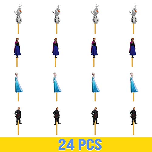 24X Cupcake Topper Picks Frozen