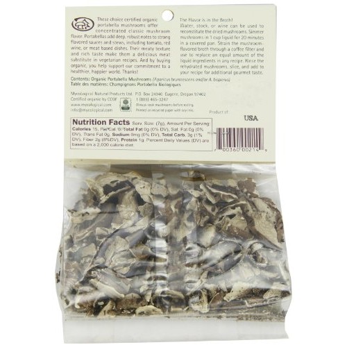 Mycological Dried Organic Portabella Mushrooms, 1 Ounce Package