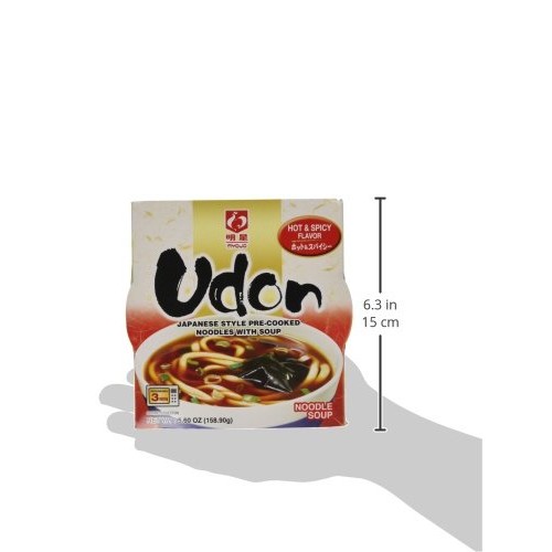 Myojo Bowl Flavored Udon Noodles, Hot And Spicy 5.60 Oz Pack Of 6