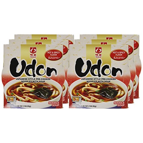 Myojo Bowl Flavored Udon Noodles, Hot And Spicy 5.60 Oz Pack Of 6