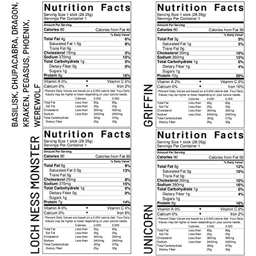 Exotic Meat Snack Sticks By Mythical Meats - Snack Pack Of 10 Ex