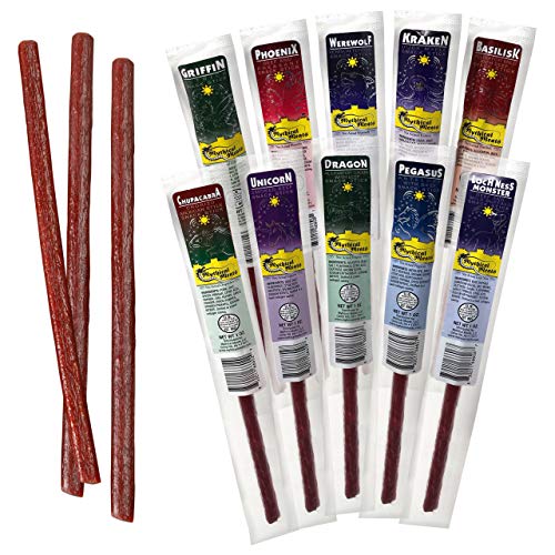 Exotic Meat Snack Sticks By Mythical Meats - Snack Pack Of 10 Ex