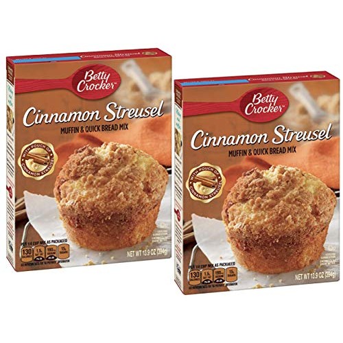 Betty Crocker Muffin Mix, Cinnamon Streusel, 13.9 Oz 2 Pack