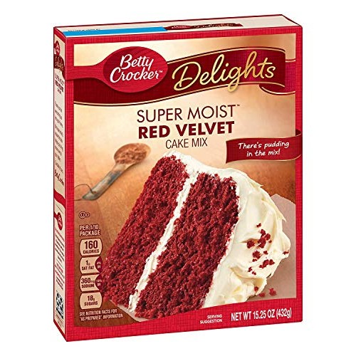 Betty Crocker Super Moist Red Velvet Cake Mix with Whipped Cream... Betty Crocker Super Moist Red Velvet Cake Mix with Whipped Cream...