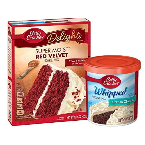 Betty Crocker Super Moist Red Velvet Cake Mix with Whipped Cream... Betty Crocker Super Moist Red Velvet Cake Mix with Whipped Cream...