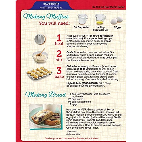 Betty Crocker Wild Blueberry Muffin &Amp; Quick Bread Mix, 16.9 Oz