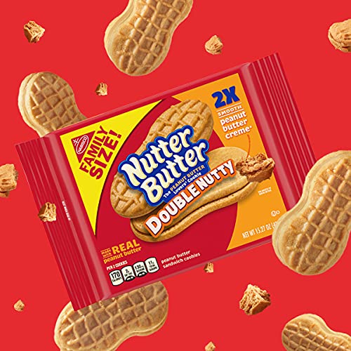 Nutter Butter Double Nutty Peanut Butter Sandwich Cookies, 1 Pac