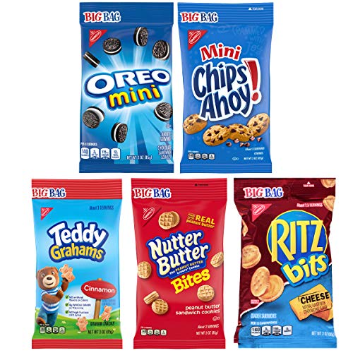 Oreo Mini Cookies, Chips Ahoy! Mini Cookies, Nutter Butter Bites