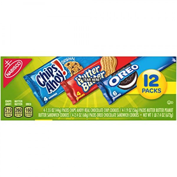 Nabisco Snack Pack Variety Cookies Mix with Oreo, Chips Ahoy! & ...