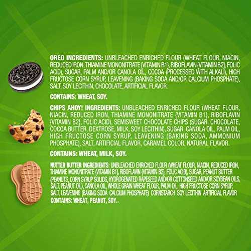 Nabisco Cookie Variety Pack, Oreo, Nutter Butter, Chips Ahoy!, 4