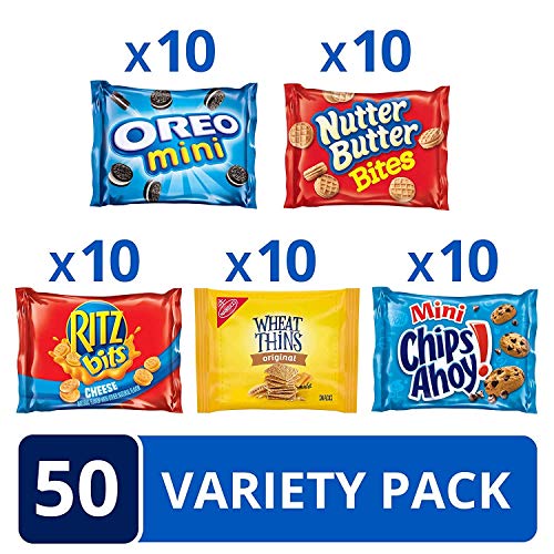 Oreo Mini Cookies, Mini Chips Ahoy! Cookies, Ritz Bits Cheese Cr