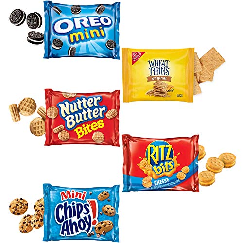 Oreo Mini Cookies, Mini Chips Ahoy! Cookies, Ritz Bits Cheese Cr