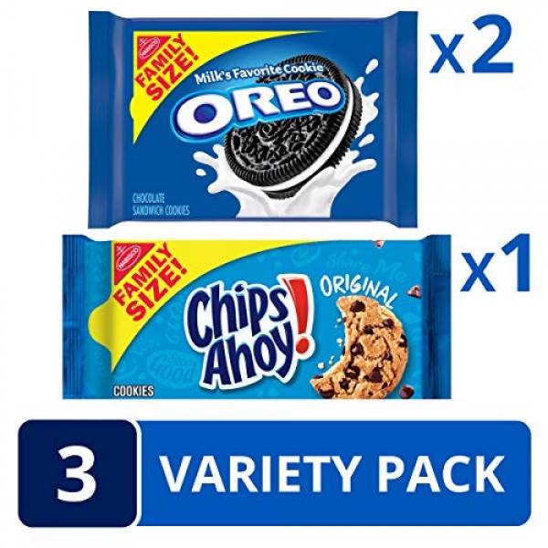 OREO & CHIPS AHOY! Cookies Variety Pack, Family Size, 3 Packs