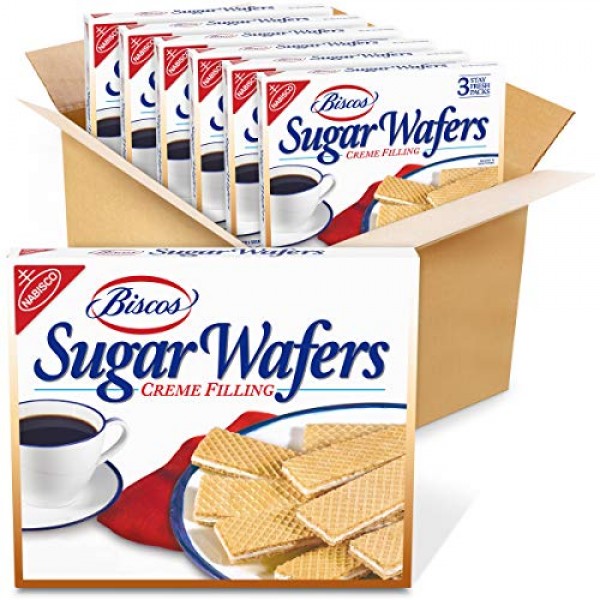 Biscos Creme Filled Sugar Wafers, 6 - 8.5 Oz Boxes
