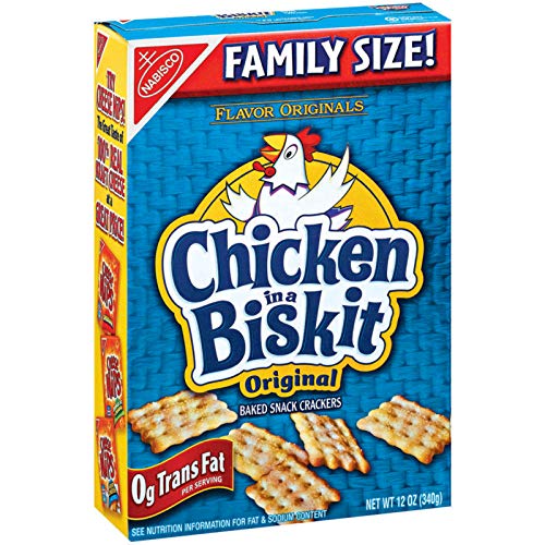 Chicken In A Biskit Original Baked Snack Crackers, Family Size,