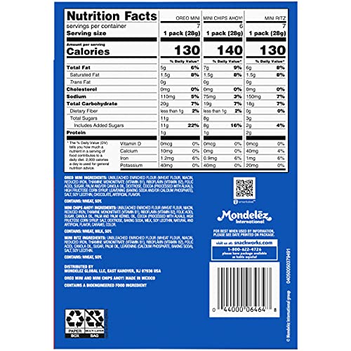 Nabisco Sweet &Amp; Savory Mix Variety Pack, Oreo Mini Cookies, Mini