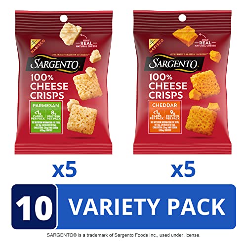 Sargento 100% Cheese Crisps Variety Pack, Parmesan And Cheddar,