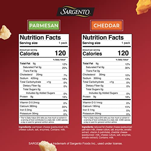 Sargento 100% Cheese Crisps Variety Pack, Parmesan And Cheddar,