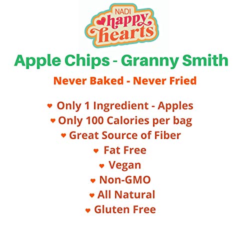 Nadi Happy Hearts Dried Apple Chips - Thin Dried Apple Slices -